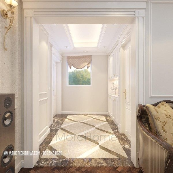 Đá ốp sàn hoa văn chung cư Hei Tower